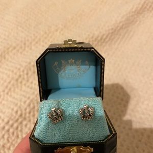 Juicy Couture Silver and CZ Crown Studs